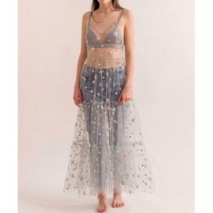 Sheer overlay star sparkle dress